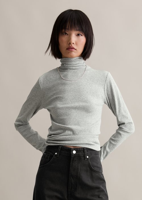 Longsleeve slim — Stone Melange