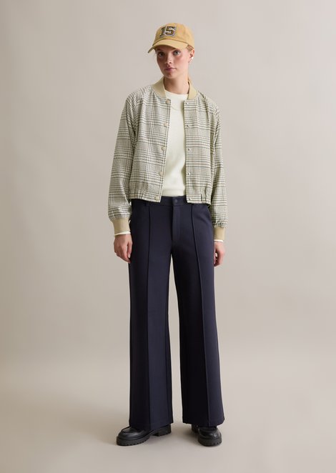 Marc O'Polo Jersey Straight Leg Pants, Damen, blau, Gr. m, 74% Viskose, 21% Polyamid, 5% Elasthan