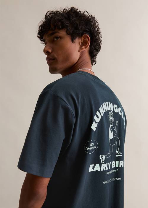 Koszulka oversize Navy Teal w widoku z przodu