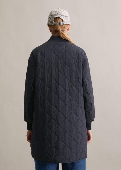 Relaxed lightweight quilted coat — Blue Depths