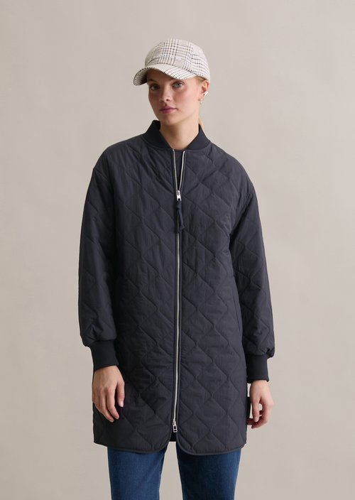 Relaxed lightweight quilted coat — Blue Depths