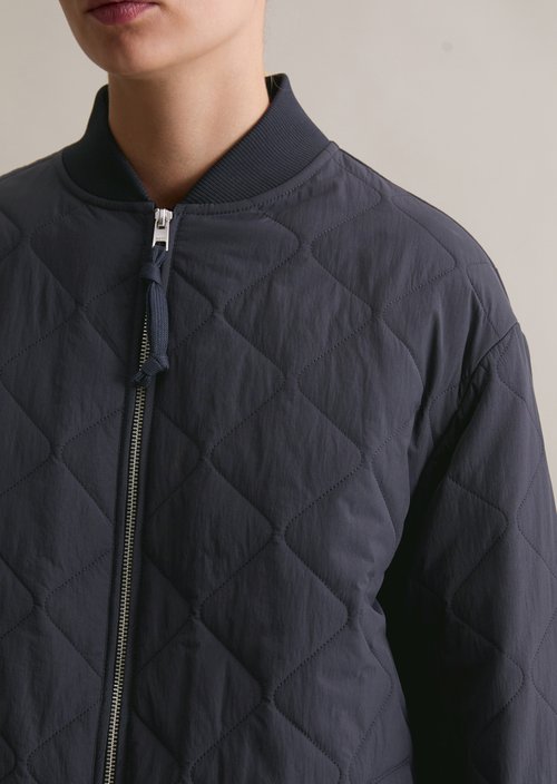 Relaxed lightweight quilted coat — Blue Depths