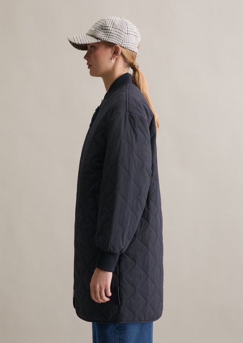 Relaxed lightweight quilted coat — Blue Depths