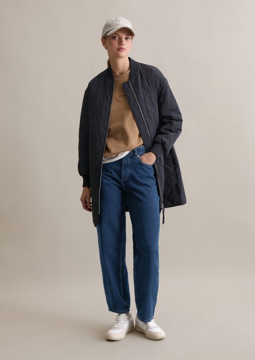 Relaxed lightweight quilted coat — Blue Depths
