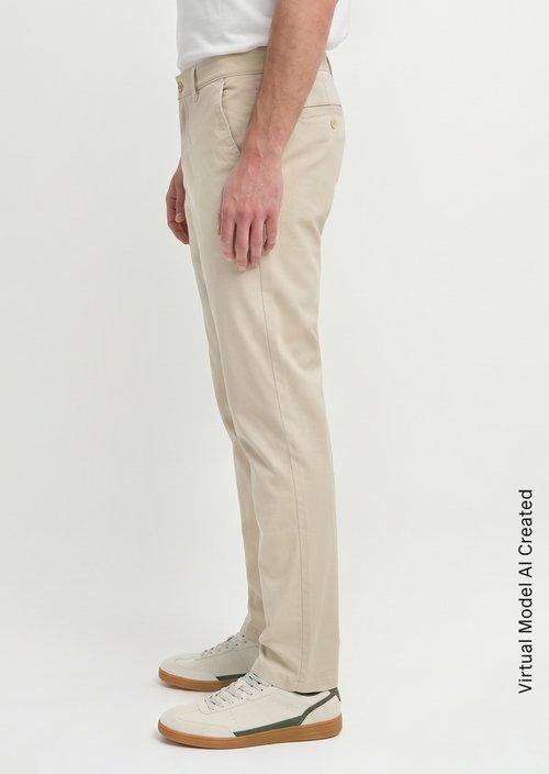 Chino model Stig shaped — Grey Silk