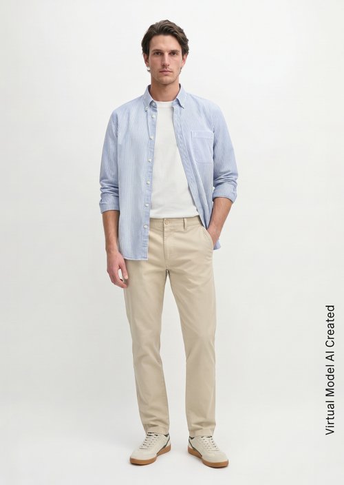 Chino model Stig shaped — Grey Silk
