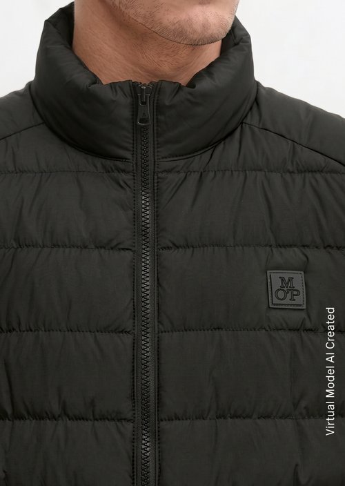 Regular quilted vest — Black