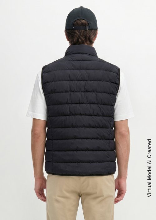 Regular quilted vest — Dark Navy