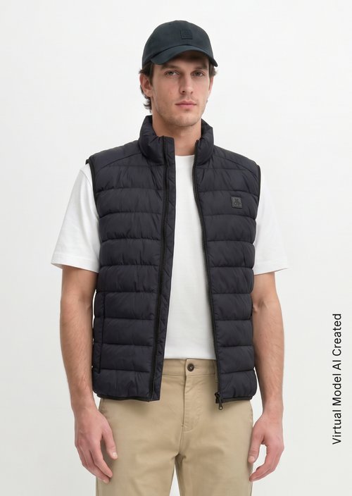 Regular quilted vest — Dark Navy