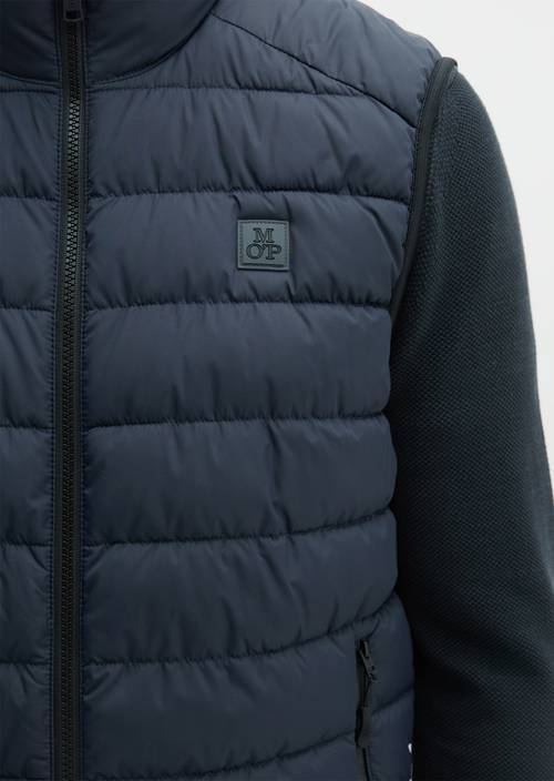 Regular quilted vest Dark Navy in detail view