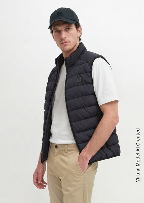 Regular quilted vest — Dark Navy