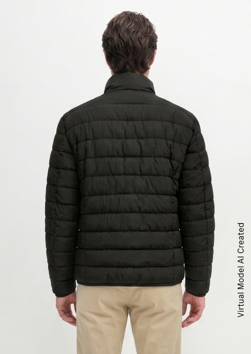 Quilted jacket regular — Black