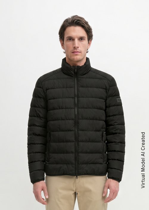 Quilted jacket regular — Black