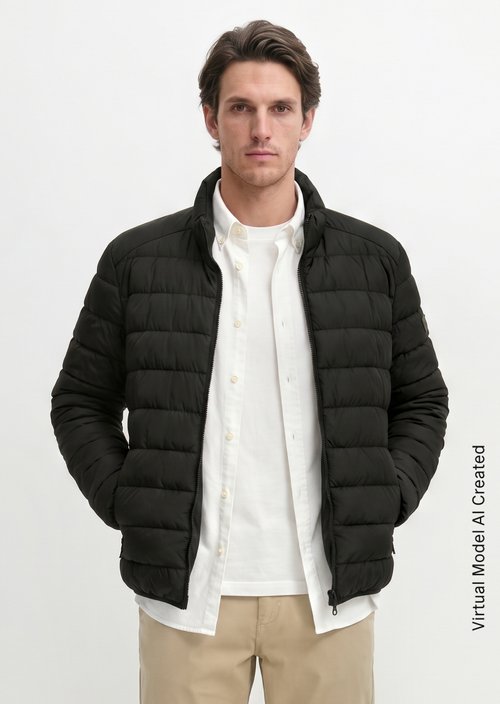 Quilted jacket regular — Black