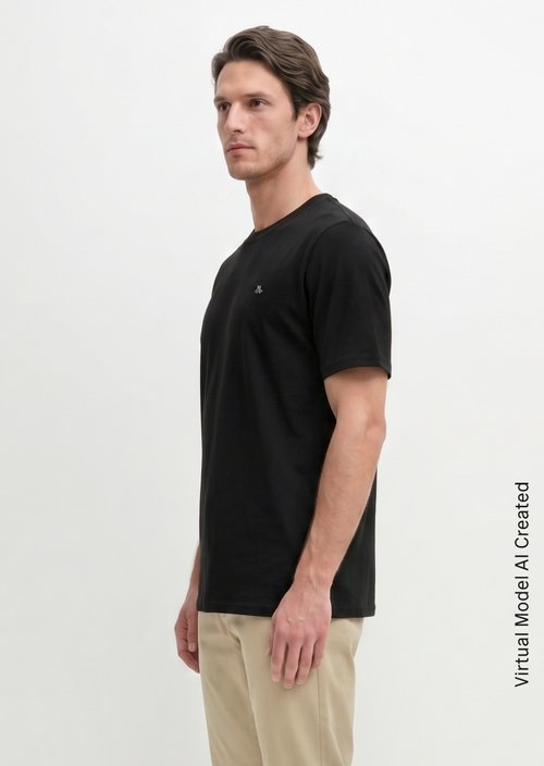 T-shirt regular garment-dyed — Black