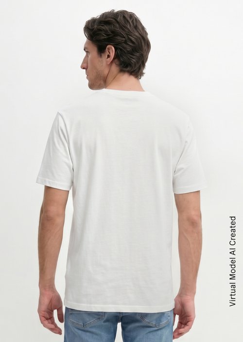 T-shirt regular garment-dyed — White