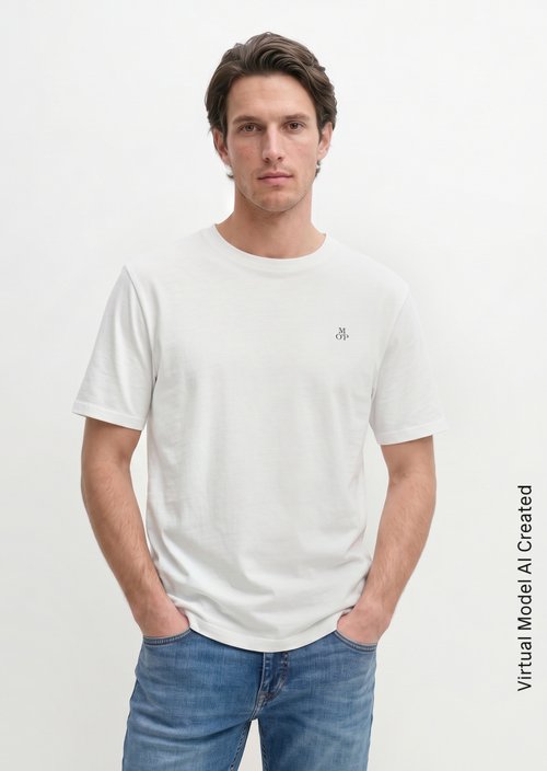 T-shirt regular garment-dyed — White