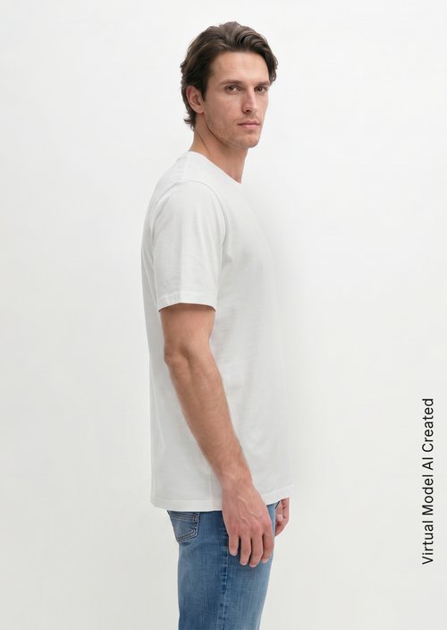 T-shirt regular garment-dyed — White