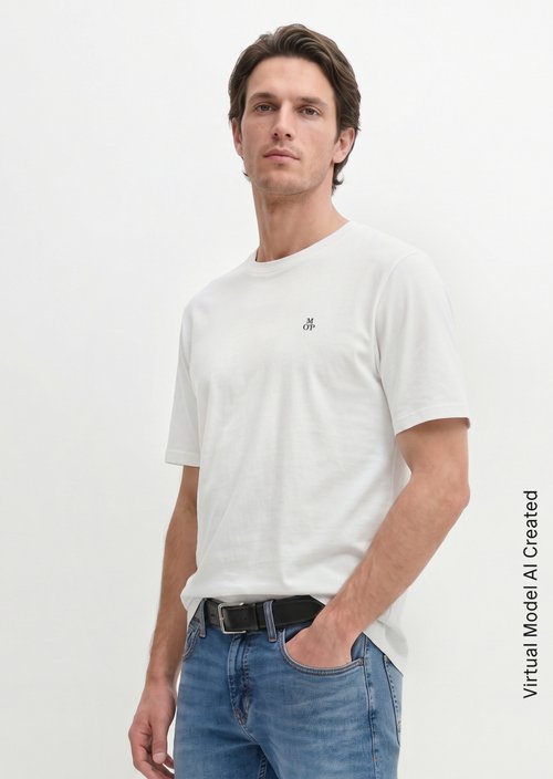 T-shirt regular garment-dyed — White