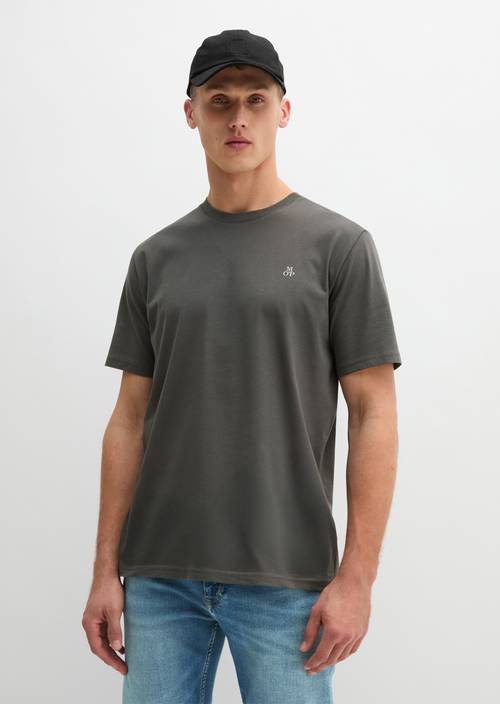 T-Shirt regular garment-dyed Light Graphite in Frontalansicht