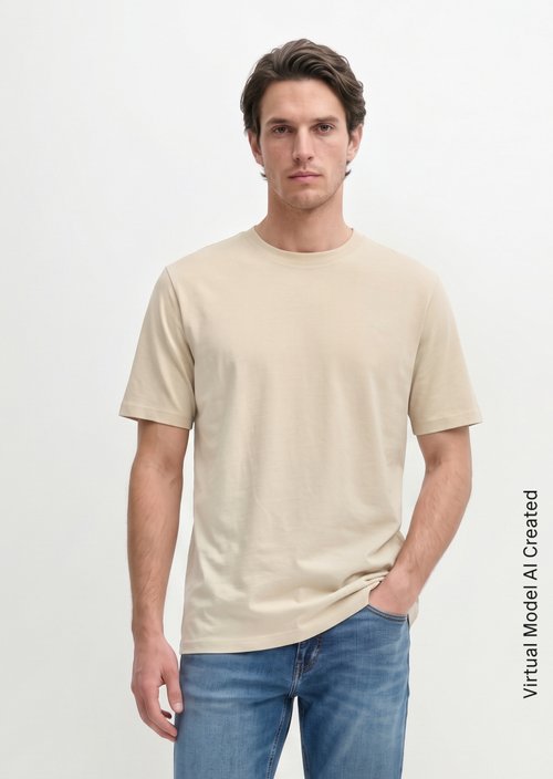 T-shirt regular garment-dyed — Grey Silk