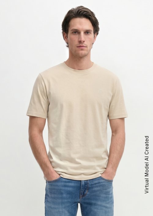 T-shirt regular garment-dyed — Grey Silk