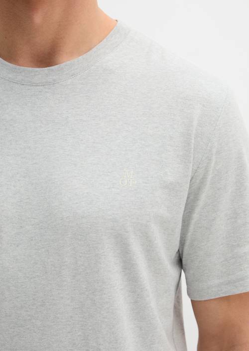 T-Shirt regular garment-dyed Twentyfour Grey Melange in Detailansicht