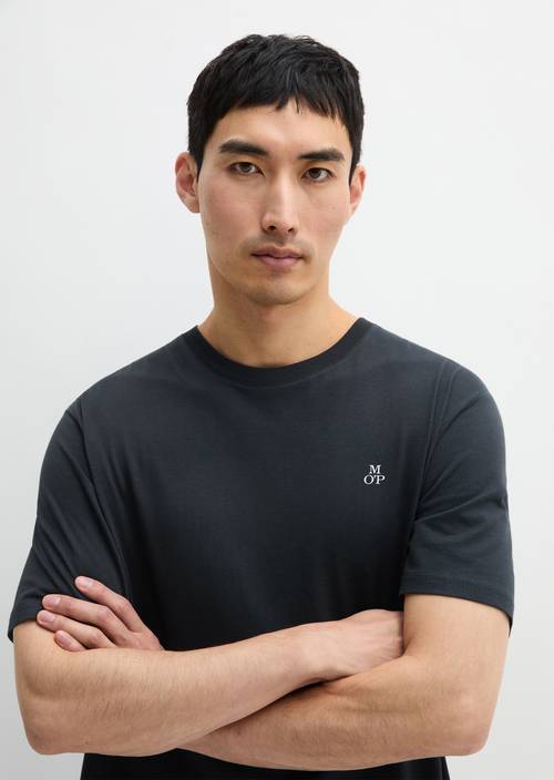 T-Shirt regular garment-dyed Dark Navy in Frontalansicht