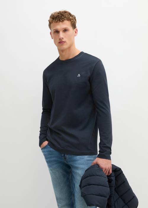 Longsleeve shaped Dark Navy in Frontalansicht