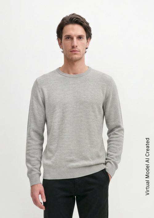 Sweater regular — Silver Grey Melange