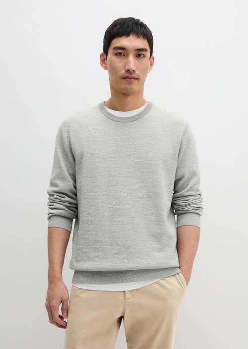 Sweater regular Silver Grey Melange in front view