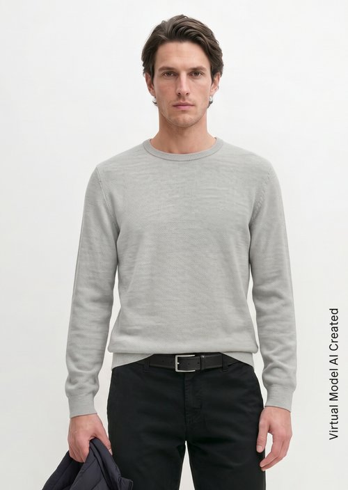Sweater regular — Silver Grey Melange