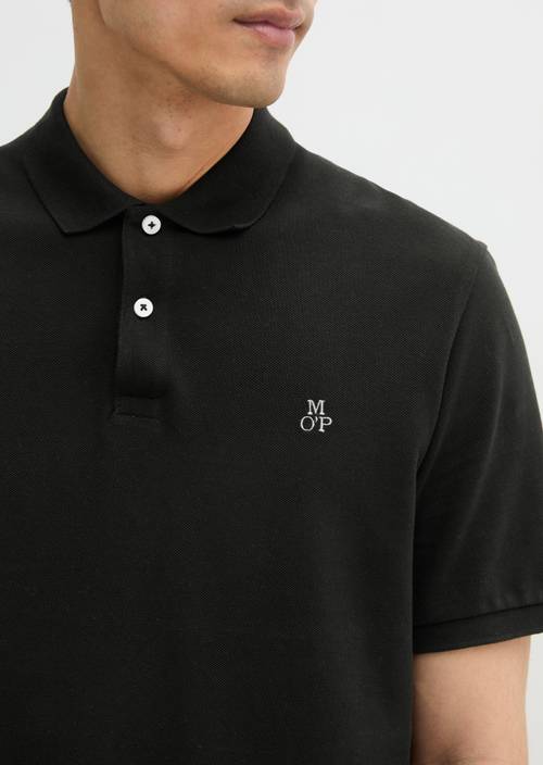 Koszulka polo Piqué regular Black w widoku szczegółowym