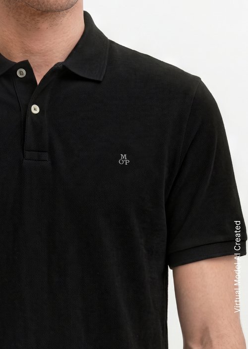 Piqué regular polo shirt — Black