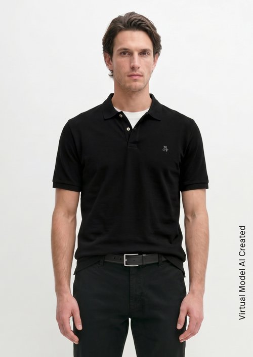 Piqué regular polo shirt — Black