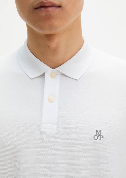Poloshirt Piqué regular White in Detailansicht