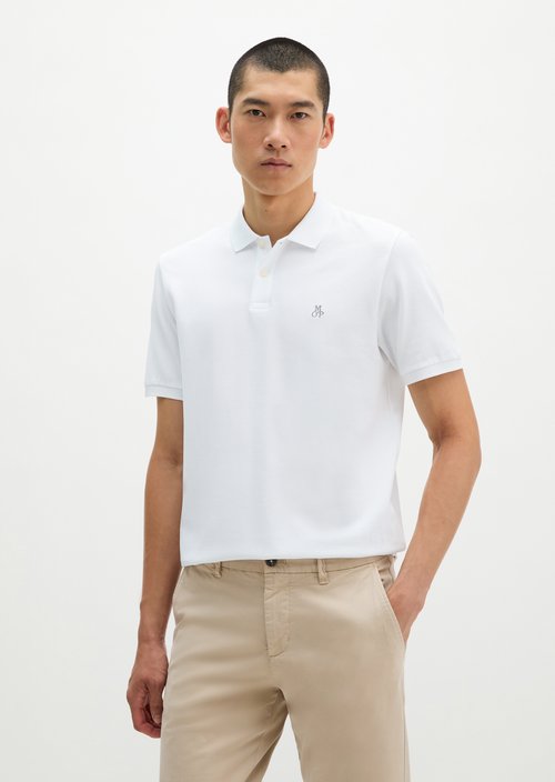 Piqué regular polo shirt — White