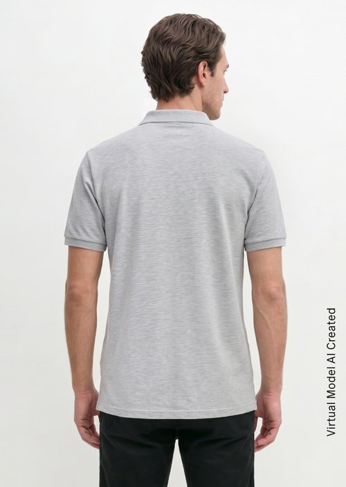 Piqué regular polo shirt — Iron Grey Melange