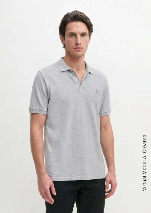 Piqué regular polo shirt — Iron Grey Melange