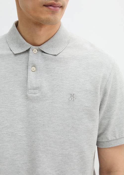 Koszulka polo Piqué regular Iron Grey Melange w widoku szczegółowym