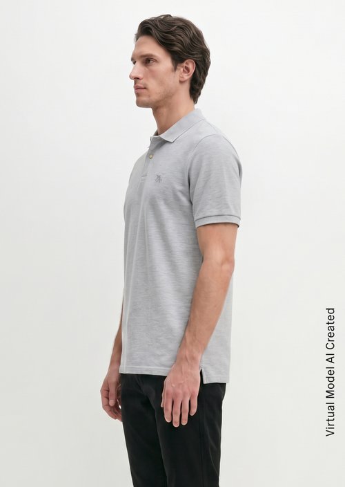 Piqué regular polo shirt — Iron Grey Melange
