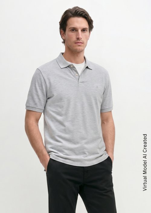 Piqué regular polo shirt — Iron Grey Melange
