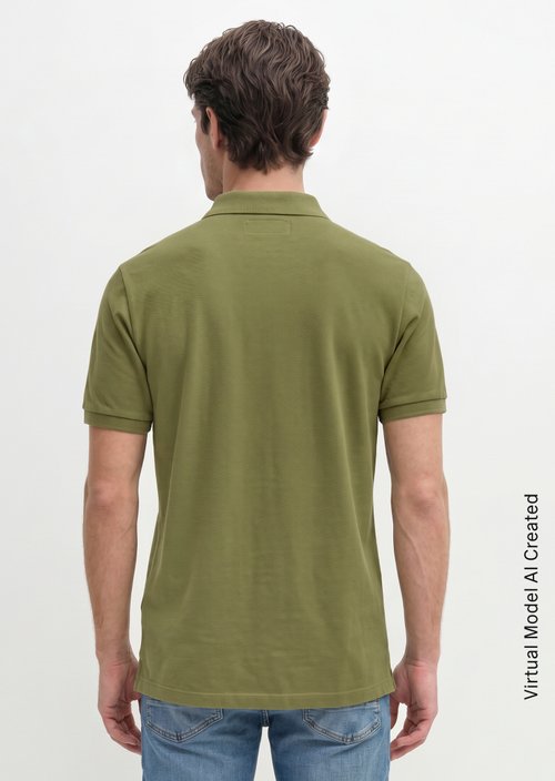 Piqué regular polo shirt — Olive