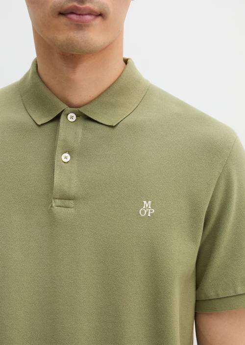 Koszulka polo Piqué regular Olive w widoku szczegółowym