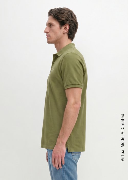 Piqué regular polo shirt — Olive