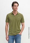 Piqué regular polo shirt Made of pure organic cotton - green