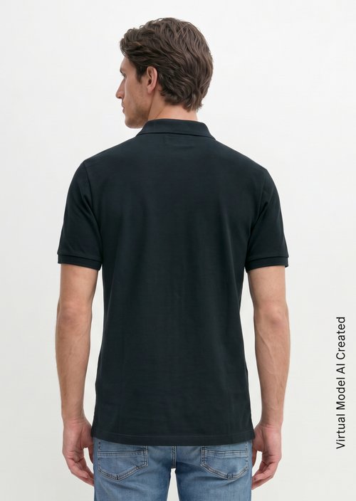 Piqué regular polo shirt — Dark Navy