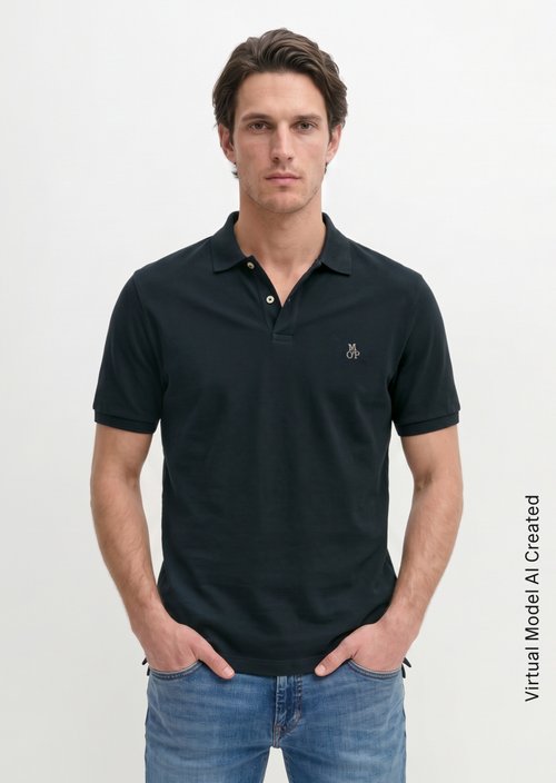 Piqué regular polo shirt — Dark Navy