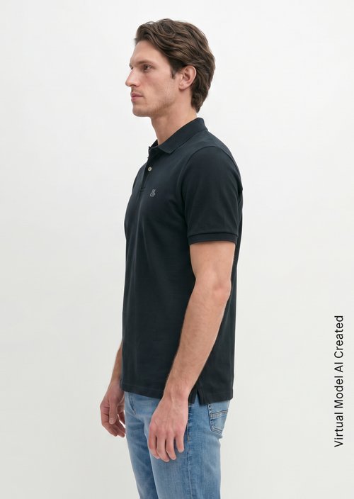 Piqué regular polo shirt — Dark Navy