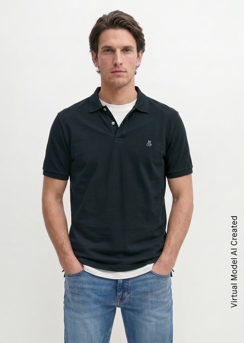 Piqué regular polo shirt — Dark Navy